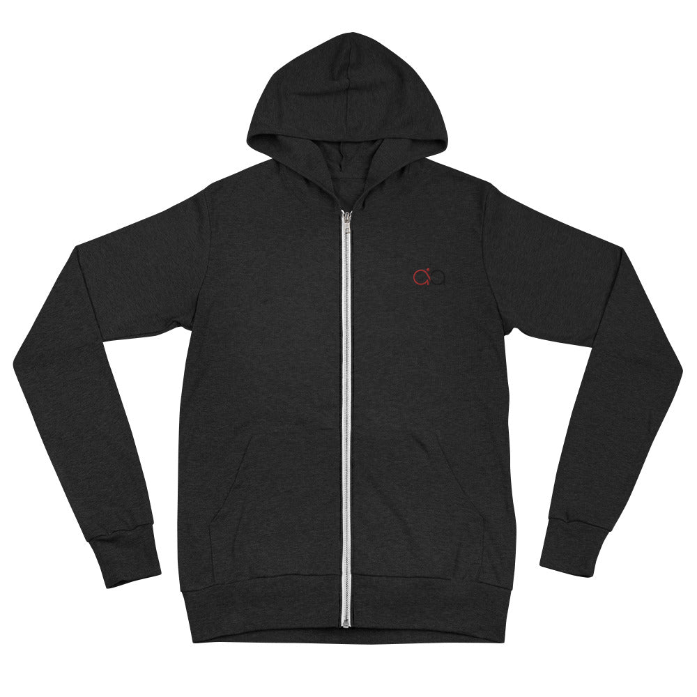 Embroidery Trademark Unisex zip hoodie